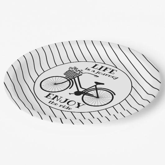 乗楽しむり物 |花付き自転車やる気を起こさせる ペーパープレート (アングル)