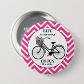 乗楽しむり自転車ヴィンテージ引用文 缶バッジ (正面&裏面)