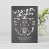 乗生まれるバイクもしくは自転車に乗る人誕生日スカルチョーク 招待状 (スタンド正面)