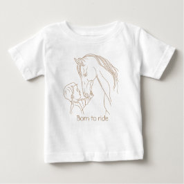 「乗生まれる」ベビー馬Tシャツ | Equestrian Tee ベビーTシャツ