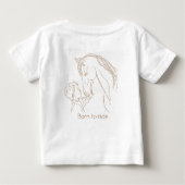 「乗生まれる」ベビー馬Tシャツ | Equestrian Tee ベビーTシャツ (裏面)