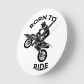 乗生まれる – モトクロスライダーアクリル壁時計 ラウンド壁時計 (傾斜)