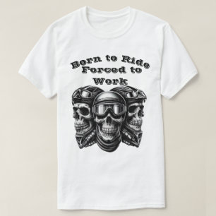 乗生まれる、強制労働 – バイクもしくは自転車に乗る人スカルグラフィック Tシャツ