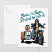 「乗生まれる、強制的に作業する」バイクの漫画 ポストカード (正面/裏面)