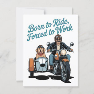「乗生まれる、強制的に作業する」バイクの漫画 ポストカード