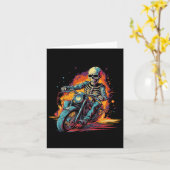 乗用オートバイハロウィンコスチュームバイクもしくは自転車に乗る人 カード (黄色い花)