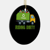 乗用汚いゴミ日ごみトラックのリサイクルマン セラミックオーナメント (右)