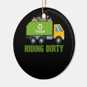 乗用汚いゴミ日ごみトラックのリサイクルマン セラミックオーナメント (左)