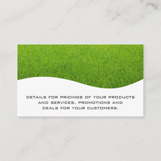 乗用芝刈り機 | Grass |芝生気に 名刺 (裏面)