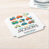 乗用車及びトラック輸送誕生日 ペーパーコースター (アングル)