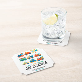 乗用車及びトラック輸送誕生日 ペーパーコースター