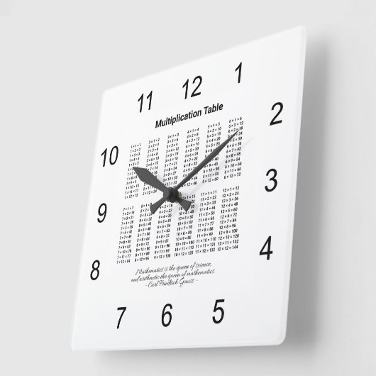 乗算表 スクエア壁時計 (傾斜)