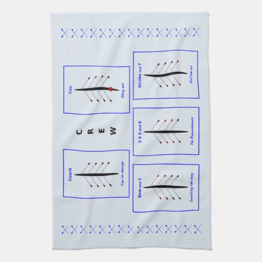 乗組員の位置と重要性のボート キッチンタオル (縦)