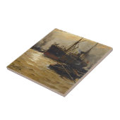 乗組員を待っているトロール船 タイル (側面)