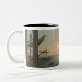 乗船を用いる海港 ツートーンマグカップ (左)