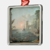 乗船を用いる海港 メタルオーナメント (左)