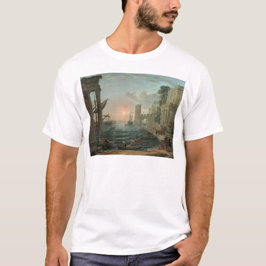 乗船を用いる海港 Tシャツ (正面)