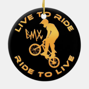 乗車に住むために乗るためにBMX住んで下さい セラミックオーナメント