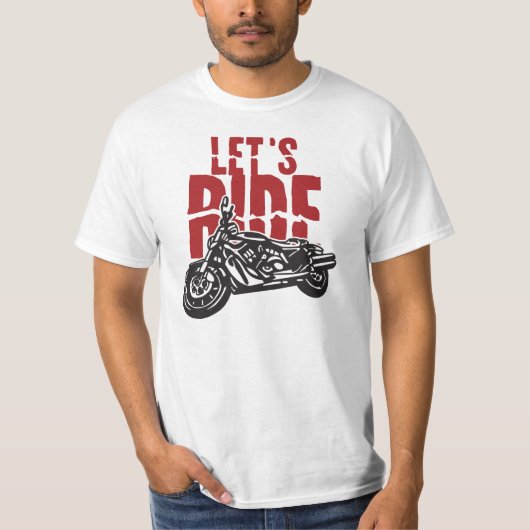 乗車のオートバイが設計するようにします Tシャツ (正面)