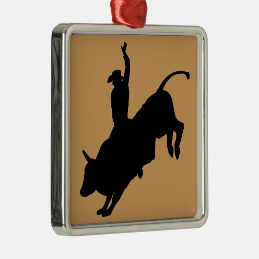 乗車の臭いBullの乗馬のロデオのカウボーイ メタルオーナメント (右)