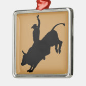 乗車の臭いBullの乗馬のロデオのカウボーイ メタルオーナメント (左)