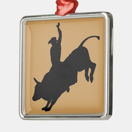 乗車の臭いBullの乗馬のロデオのカウボーイ メタルオーナメント (左)