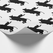 乗車の臭いBullの乗馬のロデオのカウボーイ ラッピングペーパー (角)