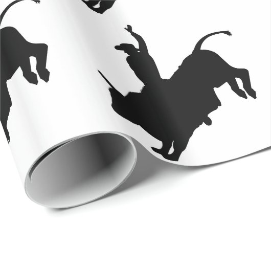 乗車の臭いBullの乗馬のロデオのカウボーイ ラッピングペーパー (ロールコーナー)