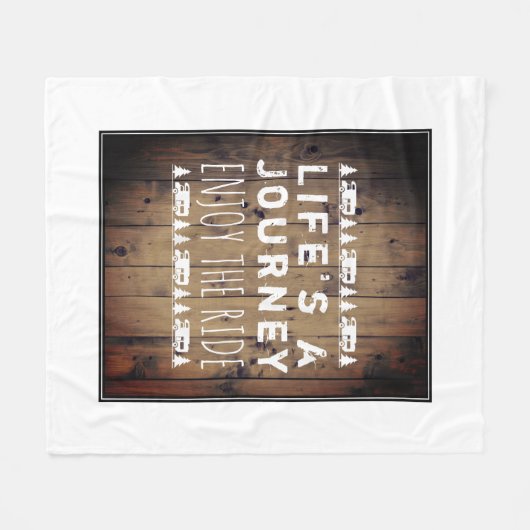 乗車の退職したな引用文RVのキャンピングカー素朴な木を楽しんで下さい フリースブランケット (正面(横))