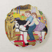 乗車雄ん鶏馬 ラウンドクッション (裏面)