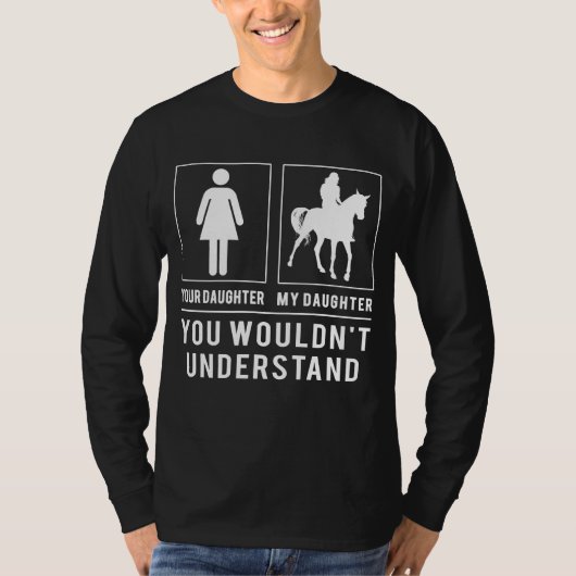 乗馬おもしろい夫T型 – なぜなら私たちの里への愛 Tシャツ (正面)