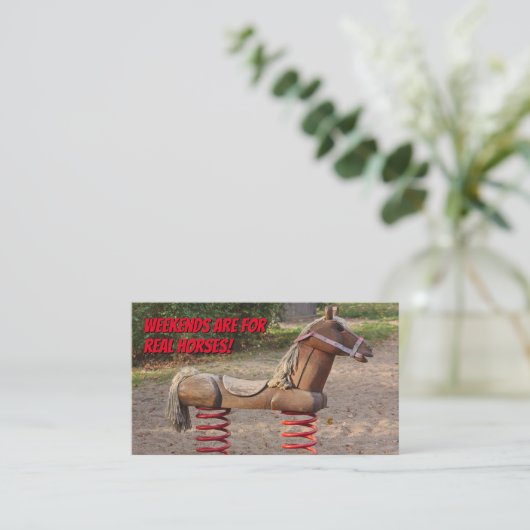 乗馬おもしろい学校ロッキング馬おもしろい 名刺 (スタンド正面)