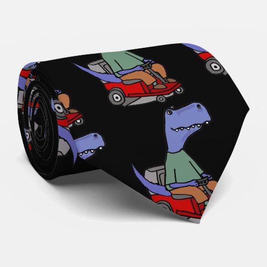 乗馬おもしろい芝刈り上げTレックス恐竜 ネクタイ (ロール)