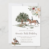 乗馬かわいらし誕生日パーティー 招待状 (正面)