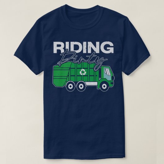 乗馬ごみトラックごみ収集車のrecycli tシャツ (デザイン正面)