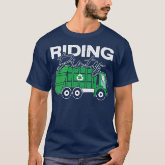乗馬ごみトラックごみ収集車のrecycli tシャツ