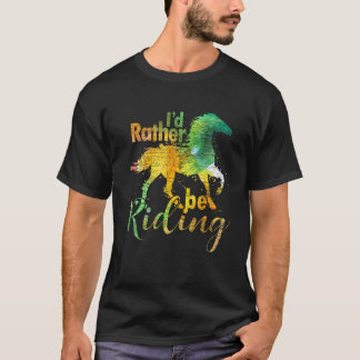 乗馬していた方がいい Funny Equestrian Animal Riding Tシャツ