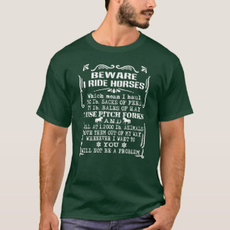 乗馬に注意I乗馬ギフト馬好き Tシャツ