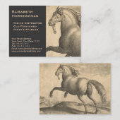 乗馬のインストラクターの乗馬の旧式な馬のヴィンテージ 名刺 (正面/裏面)