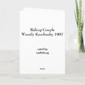 乗馬のカップル、Wassily Kandinsky 1907年 シーズンカード (裏面)