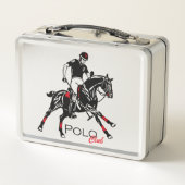 乗馬のポロのスポーツクラブ メタルランチボックス (裏面)