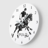 乗馬のポロのスポーツクラブ ラージ壁時計 (傾斜)