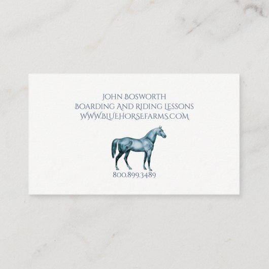 乗馬のレッスン 名刺 (裏面)