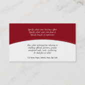 乗馬の乗馬のウマ科のなビジネス 名刺 (裏面)