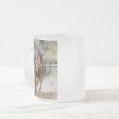 乗馬の乗馬のチームワークの飲むマグ フロストグラスマグカップ (正面左)