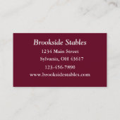 乗馬の名刺 名刺 (裏面)