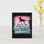 乗馬の学校へ行く カード (黄色い花)