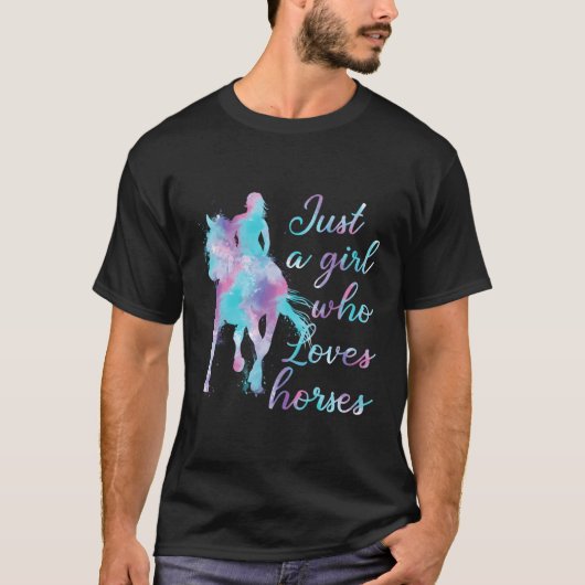 乗馬の恋人の水の色だけ愛する女の子 Tシャツ (正面)