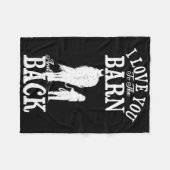 乗馬の恋人農家私は納屋Aにあなたを愛する フリースブランケット (正面(横))