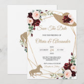 乗馬の結婚式　保存日付 招待状 (正面/裏面)